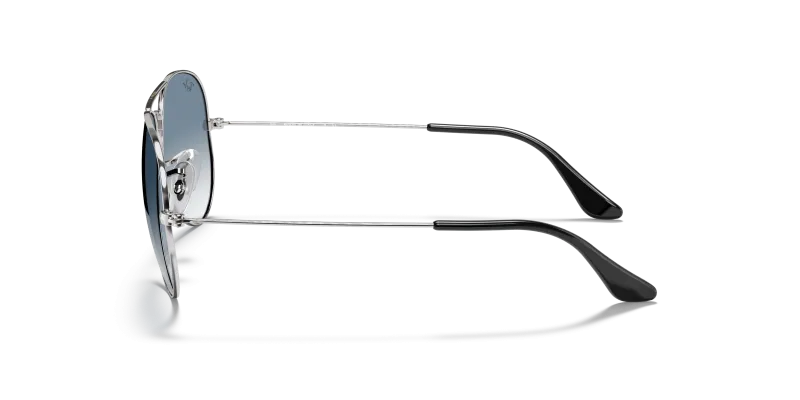 แว่นกันแดด Rayban RB3025 003/3F มุมข้าง ทรงนักบินขาโลหะเงิน