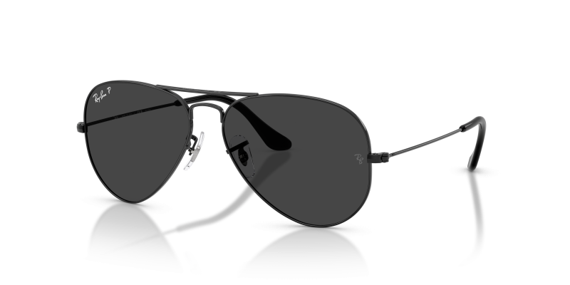 แว่นกันแดด Rayban Aviator RB3025-928648 Black Polarized Black แว่นกันแดด Rayban RB3025-928648 มุมเฉียง สีดำ สำหรับทุกเพศ