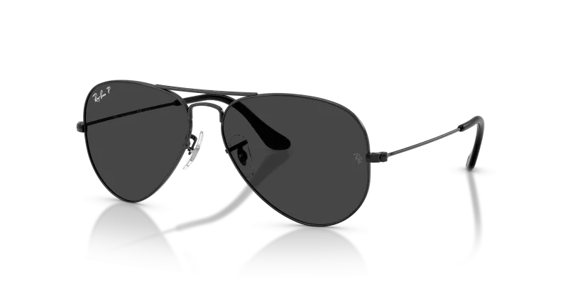 แว่นกันแดด Rayban Aviator RB3025-928648 Black Polarized Black แว่นกันแดด Rayban RB3025-928648 มุมเฉียง สีดำ สำหรับทุกเพศ