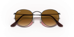 แว่นกันแดด Rayban Round Metal RB3447N-004/51 Gunmetal Light Brown Gradient Rayban RB3447N 004/51 close-up ด้านหน้า