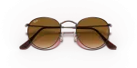 แว่นกันแดด Rayban Round Metal RB3447N-004/51 Gunmetal Light Brown Gradient Rayban RB3447N 004/51 close-up ด้านหน้า