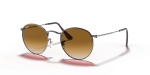 แว่นกันแดด Rayban Round Metal RB3447N-004/51 Gunmetal Light Brown Gradient Rayban RB3447N 004/51 แว่นกันแดดสีกันเมทัล เลนส์น้ำตาลไล่ระดับ ผู้ชาย