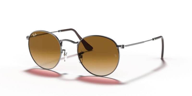 แว่นกันแดด Rayban Round Metal RB3447N-004/51 Gunmetal Light Brown Gradient Rayban RB3447N 004/51 แว่นกันแดดสีกันเมทัล เลนส์น้ำตาลไล่ระดับ ผู้ชาย