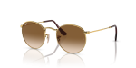 Rayban RB3447 001/51 แว่นกันแดดทรงกลมสีทอง ทั้งสองเพศ