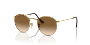 Rayban RB3447 001/51 แว่นกันแดดทรงกลมสีทอง ทั้งสองเพศ