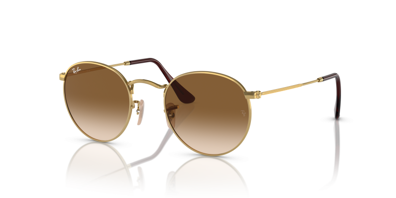 Rayban RB3447 001/51 แว่นกันแดดทรงกลมสีทอง ทั้งสองเพศ