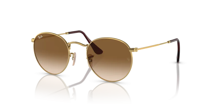 แว่นกันแดด Rayban Round Metal RB3447-001/51 Gold Brown Gradient Rayban RB3447 001/51 แว่นกันแดดทรงกลมสีทอง ทั้งสองเพศ