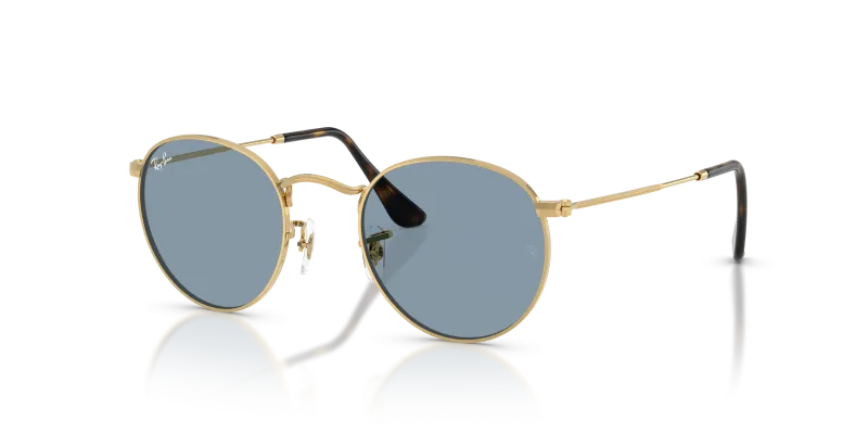 แว่นกันแดด Rayban Round Metal RB3447-921956 Arista Blue แว่นกันแดด Rayban RB3447-921956 มุมเฉียง สี Arista สำหรับผู้ชาย