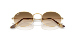 แว่นกันแดด Rayban Oval RB3547-001/51 Arista Clear Gradient Brown Rayban RB3547 001/51 close-up ด้านหน้า