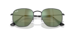 แว่นกันแดด Rayban Hexagonal RB3548N-002/68 Black Green Mirror Rayban RB3548N-002/68 close-up ด้านหน้า