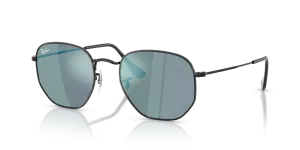 Rayban Hexagonal RB3548N-002/8O แว่นกันแดดกรอบเหล็กดำเลนส์ปรอทน้ำเงิน ทั้งชายและหญิง