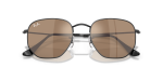 แว่นกันแดด Rayban Hexagonal RB3548N-002/93 Black Brown Mirror Rayban Hexagonal RB3548N 002/93 close-up ด้านหน้า