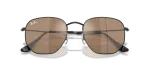 แว่นกันแดด Rayban Hexagonal RB3548N-002/93 Black Brown Mirror Rayban Hexagonal RB3548N 002/93 close-up ด้านหน้า