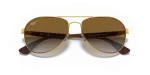 แว่นกันแดด Rayban RB3549-001/T5 Arista Brown Polarized Rayban RB3549-001/T5 close-up ด้านหน้า