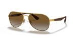 แว่นกันแดด Rayban RB3549-001/T5 Arista Brown Polarized Rayban RB3549-001/T5 แว่นกันแดดสีมองอะริสต้าทอง เลนส์น้ำตาลโพลาไรซ์ ทรงนักบิน ทุกเพศ
