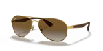 แว่นกันแดด Rayban RB3549-001/T5 Arista Brown Polarized Rayban RB3549-001/T5 แว่นกันแดดสีมองอะริสต้าทอง เลนส์น้ำตาลโพลาไรซ์ ทรงนักบิน ทุกเพศ