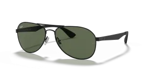 Rayban RB3549-006/71 แว่นกันแดดทรงนักบินกรอบดำด้านเลนส์เขียวเข้ม ทุกเพศ