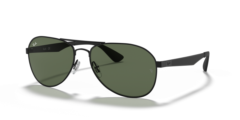 แว่นกันแดด Rayban RB3549-006/71 Matte Black Dark Green Rayban RB3549-006/71 แว่นกันแดดทรงนักบินกรอบดำด้านเลนส์เขียวเข้ม ทุกเพศ