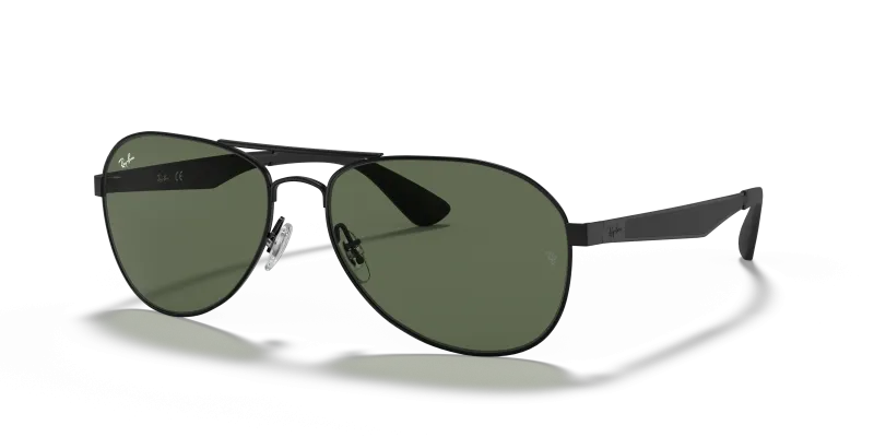 Rayban RB3549-006/71 แว่นกันแดดทรงนักบินกรอบดำด้านเลนส์เขียวเข้ม ทุกเพศ