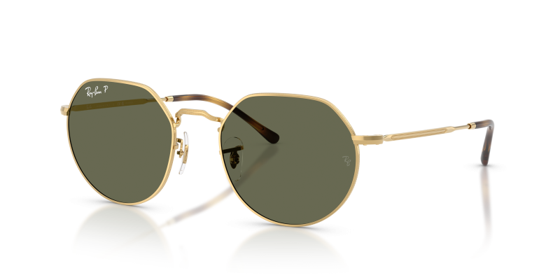 แว่นกันแดด Rayban Jack RB3565-001/58 Arista Polarized Green แว่นกันแดด Rayban RB3565-001/58 มุมเฉียง สี Arista สำหรับทุกเพศ