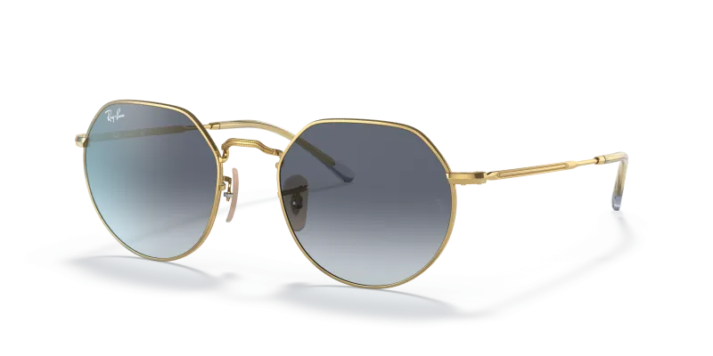 แว่นกันแดด Rayban Jack RB3565-001/86 Arista Blue Gradient Grey Rayban RB3565 001/86 แว่นกันแดดสีอะริสต้าทอง ทรง Jack ยูนิเซ็กซ์