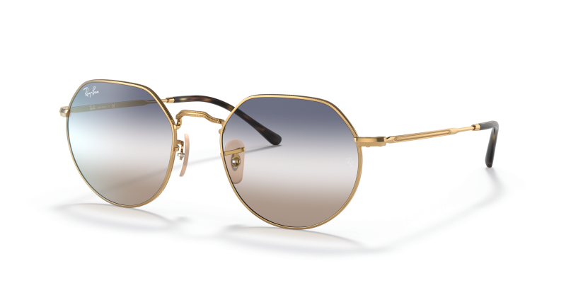 แว่นกันแดด Rayban Jack RB3565-001/GD Arista Clear Gradient Blue Rayban Jack RB3565 001/GD แว่นกันแดดทรงเรขาคณิตทองเลนส์ไล่ระดับใส-น้ำเงิน ทั้งชายและหญิง