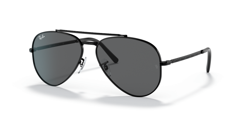 แว่นกันแดด Rayban New Aviator RB3625-002/B1 Black Dark Grey Rayban RB3625 002/B1 แว่นกันแดดทรงนักบินสีดำ ทั้งสองเพศ