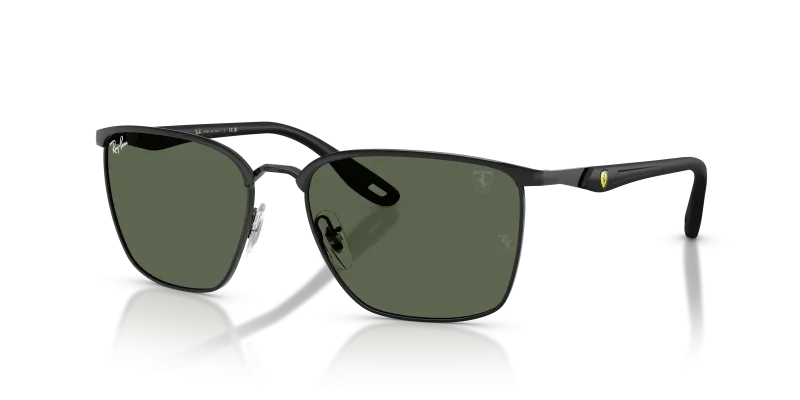 แว่นกันแดด Rayban Scuderia Ferrari Collection RB3673M-F11771 Black Green แว่นกันแดด Rayban RB3673M-F11771 มุมเฉียง สีดำ สำหรับทุกเพศ