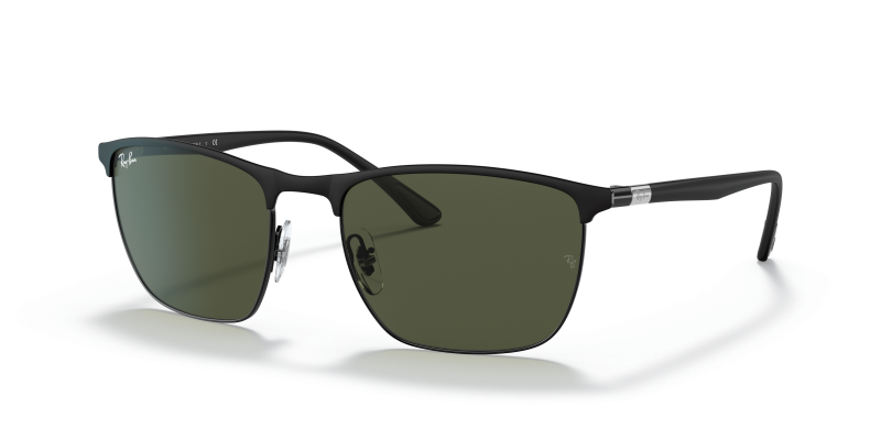 แว่นกันแดด Rayban RB3686-186/31 Black Green Rayban RB3686-186/31 186/31 แว่นกันแดดสีดำเลนส์เขียว สำหรับทุกเพศ