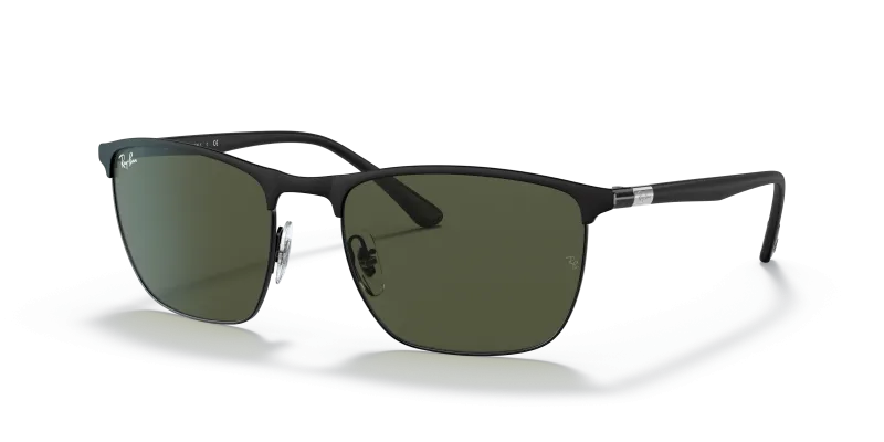 แว่นกันแดด Rayban RB3686-186/31 Black Green Rayban RB3686-186/31 186/31 แว่นกันแดดสีดำเลนส์เขียว สำหรับทุกเพศ