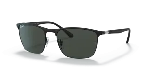 Rayban RB3686-186/K8 แว่นกันแดดสีดำด้าน เลนส์เทาเข้มโพลาไรซ์+ ทรงสี่เหลี่ยมจัตุรัส ทุกเพศ