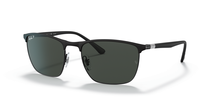 แว่นกันแดด Rayban RB3686-186/K8 Matte Black Dark Grey Polarized+ Rayban RB3686-186/K8 แว่นกันแดดสีดำด้าน เลนส์เทาเข้มโพลาไรซ์+ ทรงสี่เหลี่ยมจัตุรัส ทุกเพศ