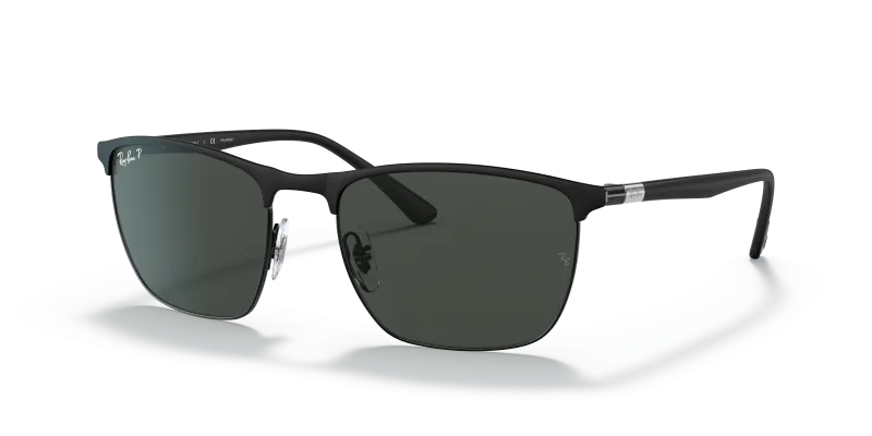 Rayban RB3686-186/K8 แว่นกันแดดสีดำด้าน เลนส์เทาเข้มโพลาไรซ์+ ทรงสี่เหลี่ยมจัตุรัส ทุกเพศ