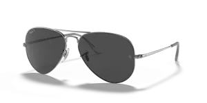 Rayban Aviator Metal II RB3689-004/48 004/48 แว่นกันแดดกันเมทัลเลนส์โพลาไรซ์ดำ สำหรับทุกเพศ
