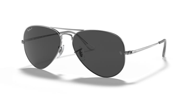 Rayban Aviator Metal II RB3689-004/48 004/48 แว่นกันแดดกันเมทัลเลนส์โพลาไรซ์ดำ สำหรับทุกเพศ