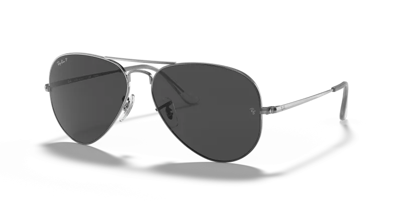 แว่นกันแดด Rayban Aviator Metal II RB3689-004/48 Gunmetal Black Polarized Rayban Aviator Metal II RB3689-004/48 004/48 แว่นกันแดดกันเมทัลเลนส์โพลาไรซ์ดำ สำหรับทุกเพศ