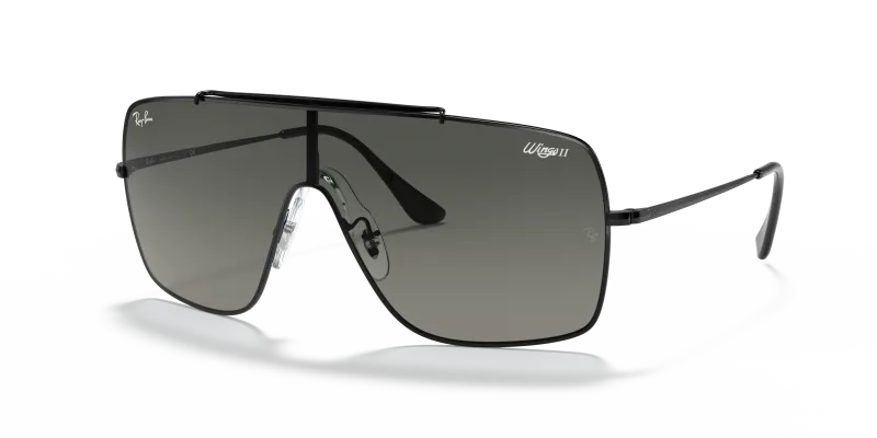แว่นกันแดด Rayban Wings II RB3697-002/11 Black Grey Gradient Rayban Wings II RB3697-002/11 002/11 แว่นกันแดดกรอบดำเลนส์ไล่ระดับเทา สำหรับผู้ชาย
