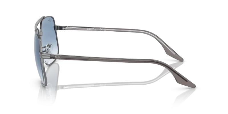 แว่นกันแดด Rayban RB3699 004/3F มุมข้าง ขาแว่นอะซิเตทเทาพื้นโปร่งใส