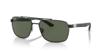 Rayban RB3701-002/71 002/71 แว่นกันแดดกรอบดำขาแว่นยืดหยุ่นเลนส์เขียวเข้ม สำหรับผู้ชาย