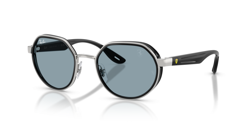 แว่นกันแดด Rayban RB3703M-F12272 มุมเฉียง สีเงิน สำหรับทุกเพศ