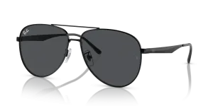 Rayban RB3712D-002/87 แว่นกันแดดสีดำเงา เลนส์เทาเข้ม ทรงนักบินฟิตติ้งกว้าง ทุกเพศ
