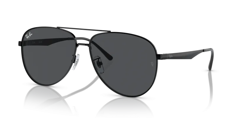 Rayban RB3712D-002/87 แว่นกันแดดสีดำเงา เลนส์เทาเข้ม ทรงนักบินฟิตติ้งกว้าง ทุกเพศ
