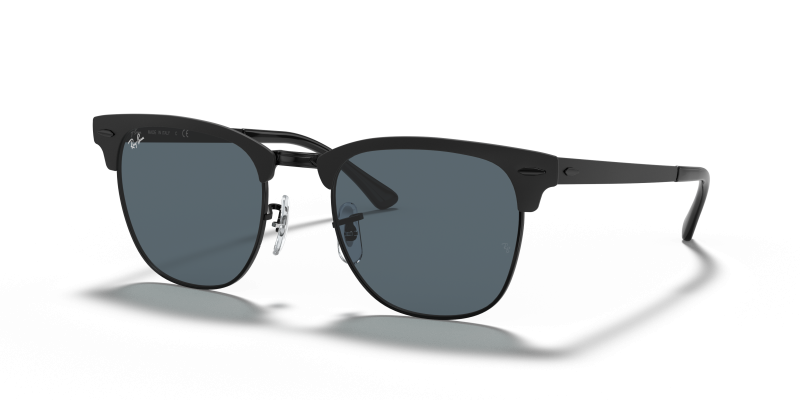 แว่นกันแดด Rayban Clubmaster Metal RB3716-186/R5 Matte Black Blue Rayban Clubmaster Metal RB3716-186/R5 แว่นกันแดดทรงบราวไลน์สีดำด้าน สำหรับทุกเพศ