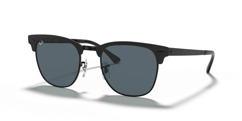 Rayban Clubmaster Metal RB3716-186/R5 แว่นกันแดดทรงบราวไลน์สีดำด้าน สำหรับทุกเพศ