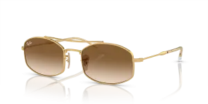 Rayban RB3719-001/51 แว่นกันแดดทรงวงรีสีอะริสต้าทอง สำหรับทุกเพศ