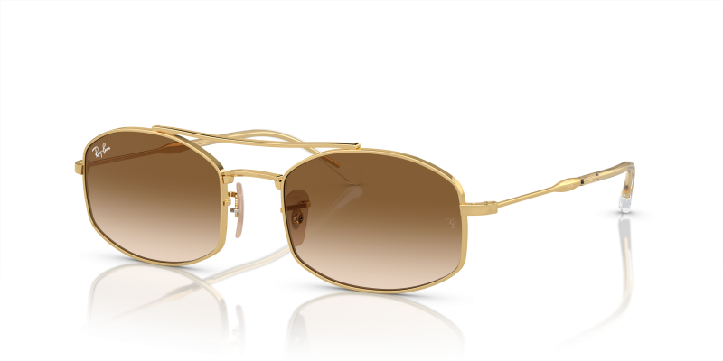 Rayban RB3719-001/51 แว่นกันแดดทรงวงรีสีอะริสต้าทอง สำหรับทุกเพศ