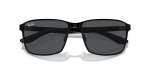 แว่นกันแดด Rayban RB3721-186/87 Matte Black on Black Dark Grey Rayban RB3721 186/87 close-up ด้านหน้า