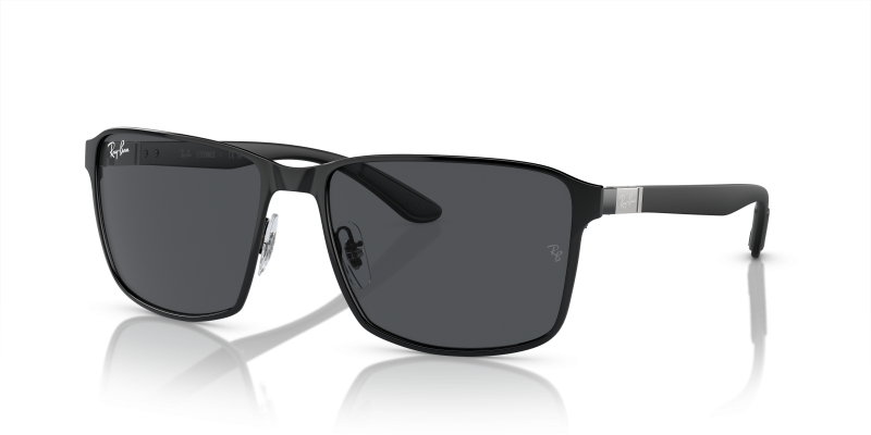 แว่นกันแดด Rayban RB3721-186/87 Matte Black on Black Dark Grey Rayban RB3721 186/87 แว่นกันแดดดำด้านทับดำ สำหรับทุกเพศ