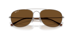 แว่นกันแดด Rayban Bain Bridge RB3735-004/57 Gunmetal Brown Polarized Rayban RB3735 004/57 close-up ด้านหน้า