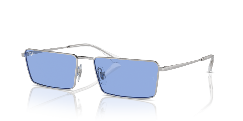 แว่นกันแดด Rayban Emy RB3741-003/80 Silver Blue Rayban RB3741-003/80 แว่นกันแดดกรอบเงินเลนส์น้ำเงิน ทุกเพศ